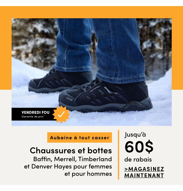 Door Crasher Women's + Men's Baffin, Merrell, Timberland & Denver Hayes Shoes & Boots Save up to $60